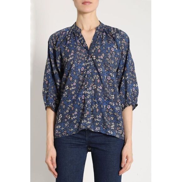 Apiece Apart Mitte Top in Navy Floral - Picture 1 of 6